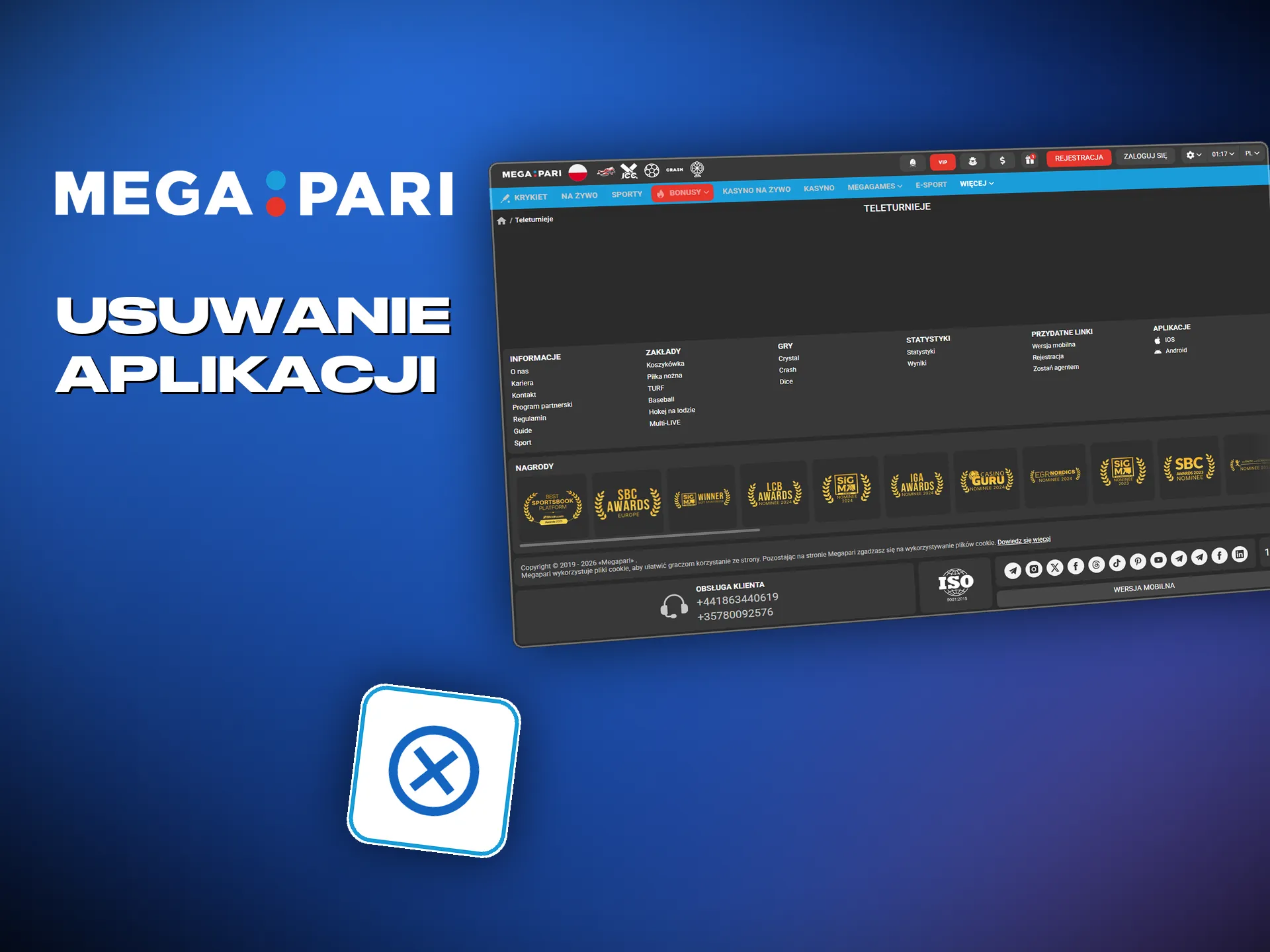 Usuwanie aplikacji Megapari na Androidzie i iOS