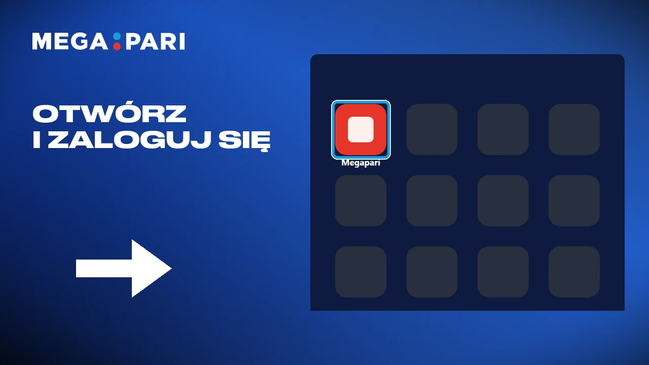 Kliknięcie ikony otwiera Megapari i ekran logowania