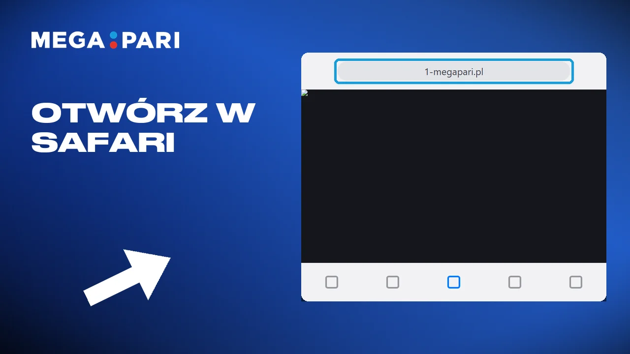 Strona Megapari otwarta w Safari na iPhonie