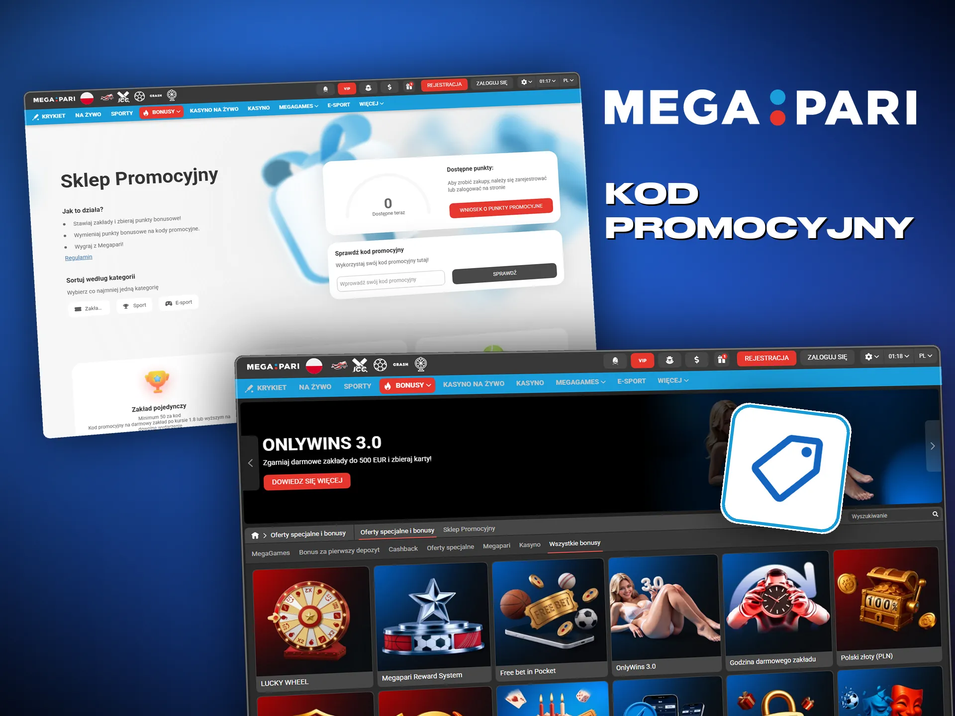 Kod promocyjny przy wpłacie przypisuje bonus