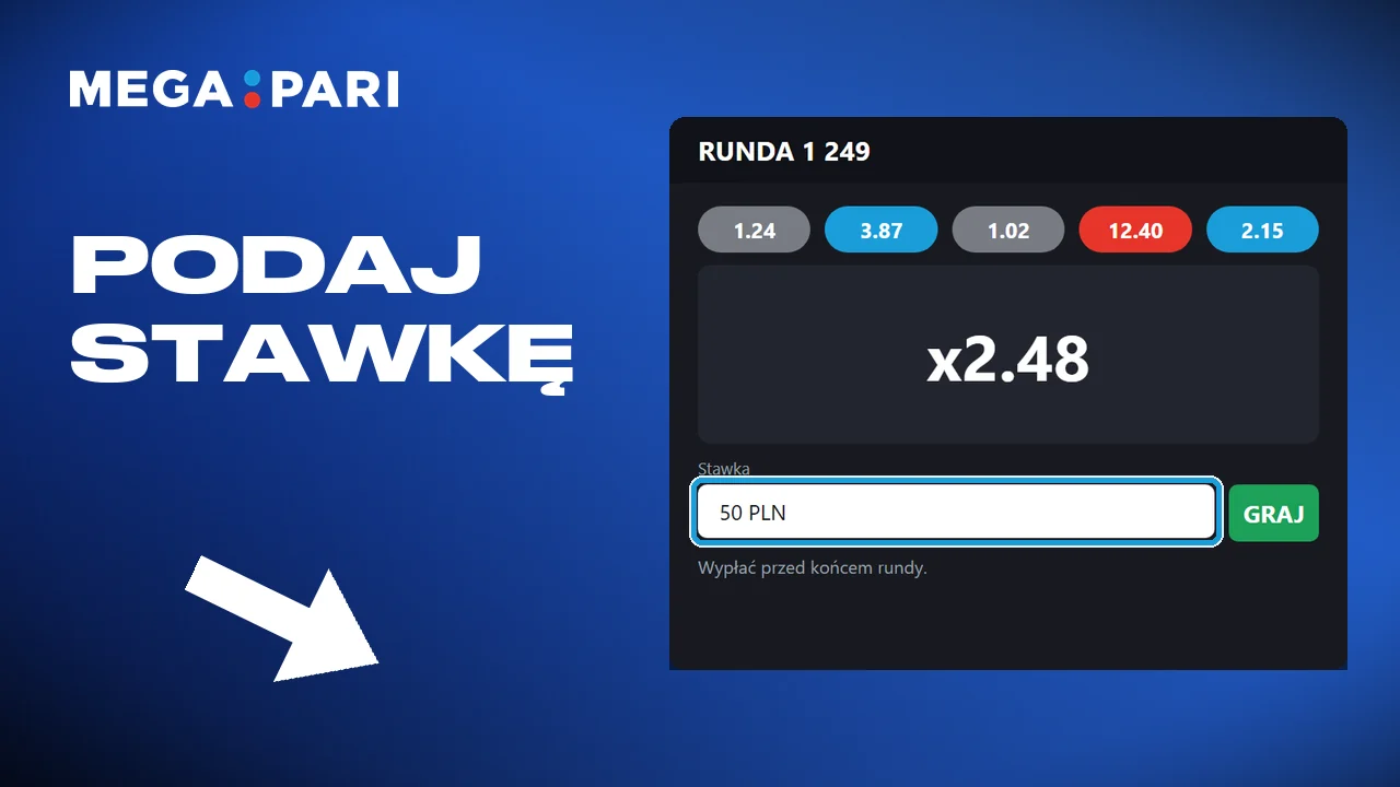 Wpisywanie stawki w Megapari