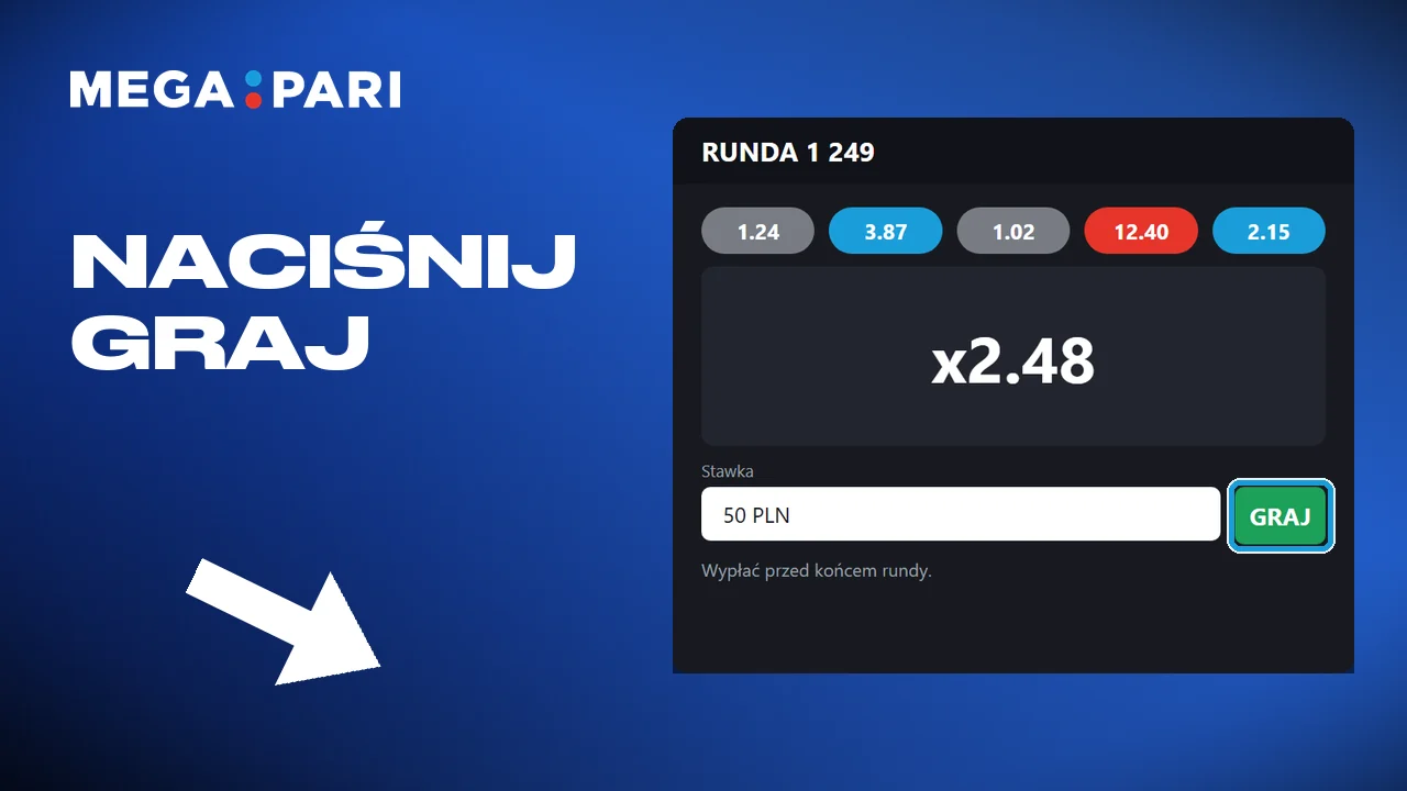 Naciśnięcie przycisku spin lub graj