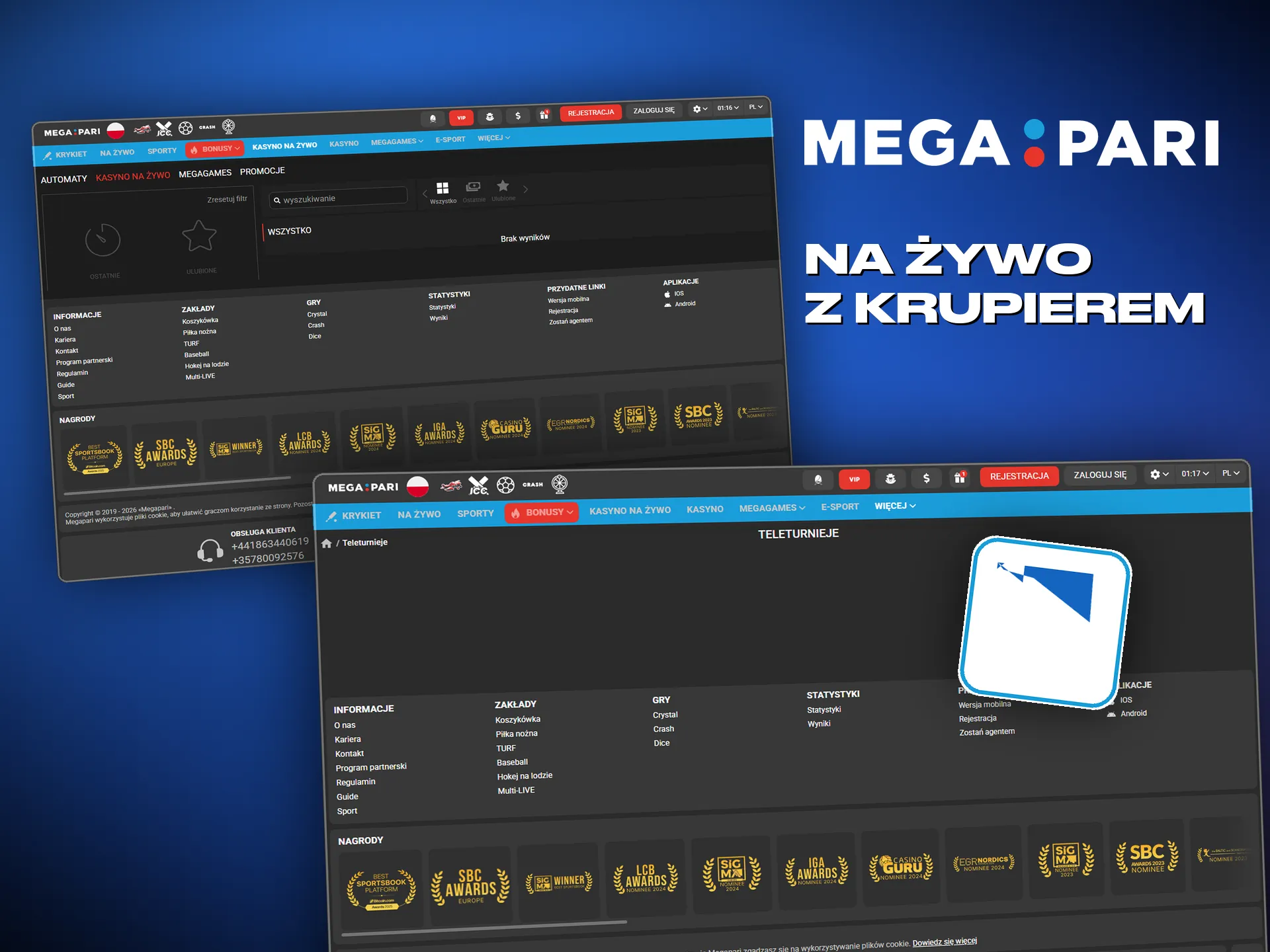 Kasyno na żywo w Megapari, z prawdziwym krupierem i otwartym czatem