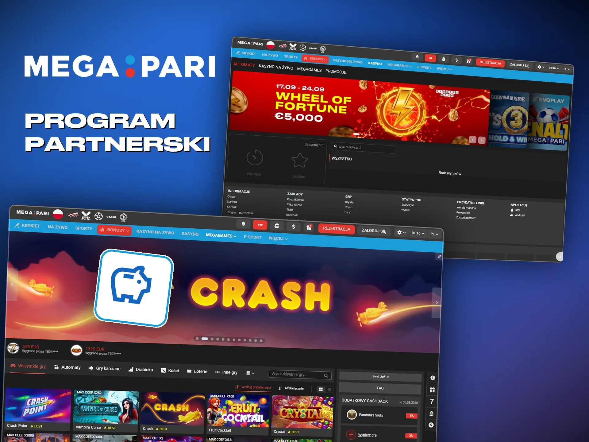 Megapari rozlicza partnerów w modelu revenue share albo CPA