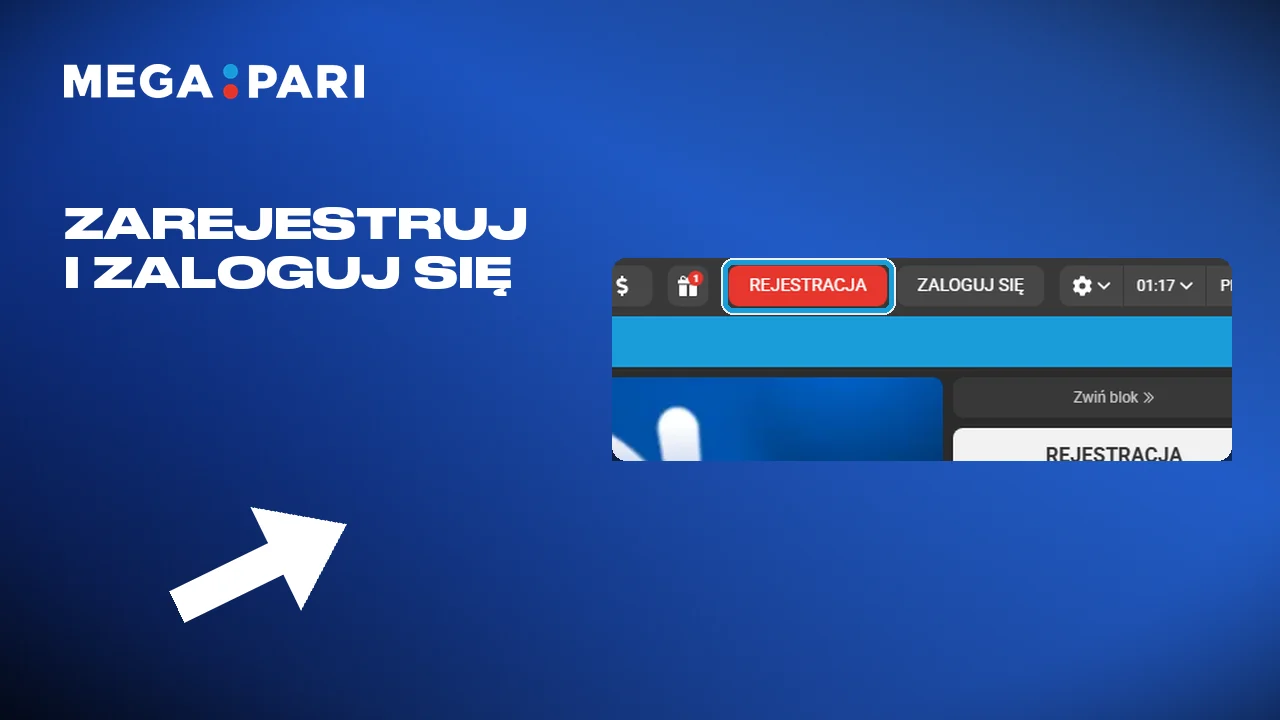Rejestracja przyciskiem u góry strony i logowanie