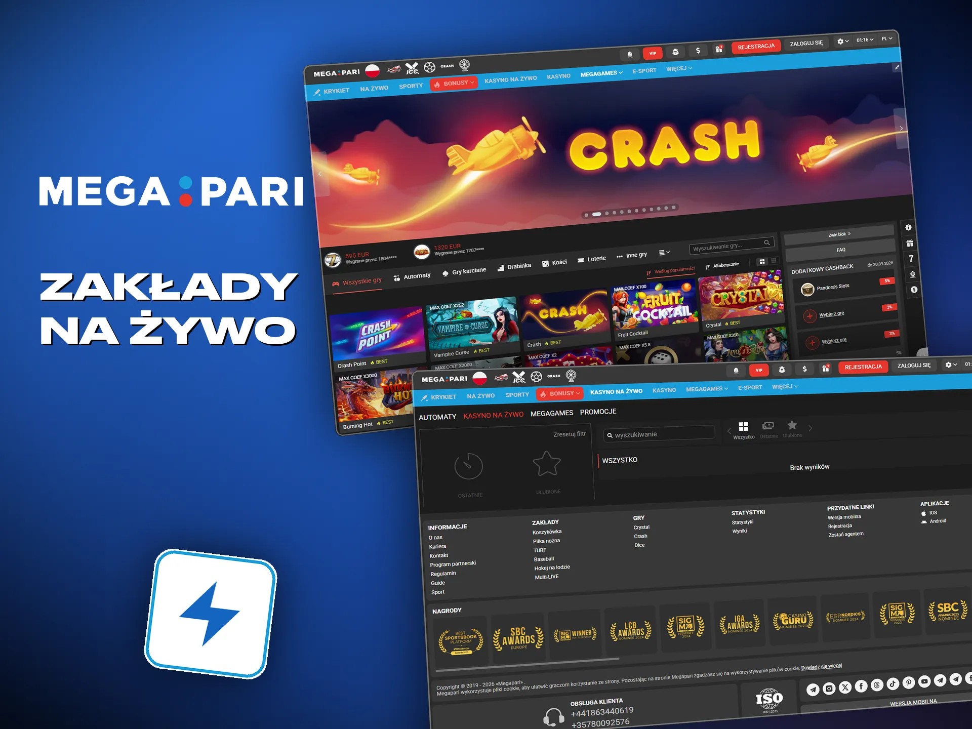 Zakłady na żywo w Megapari zaczynają się od razu, razem ze streamem