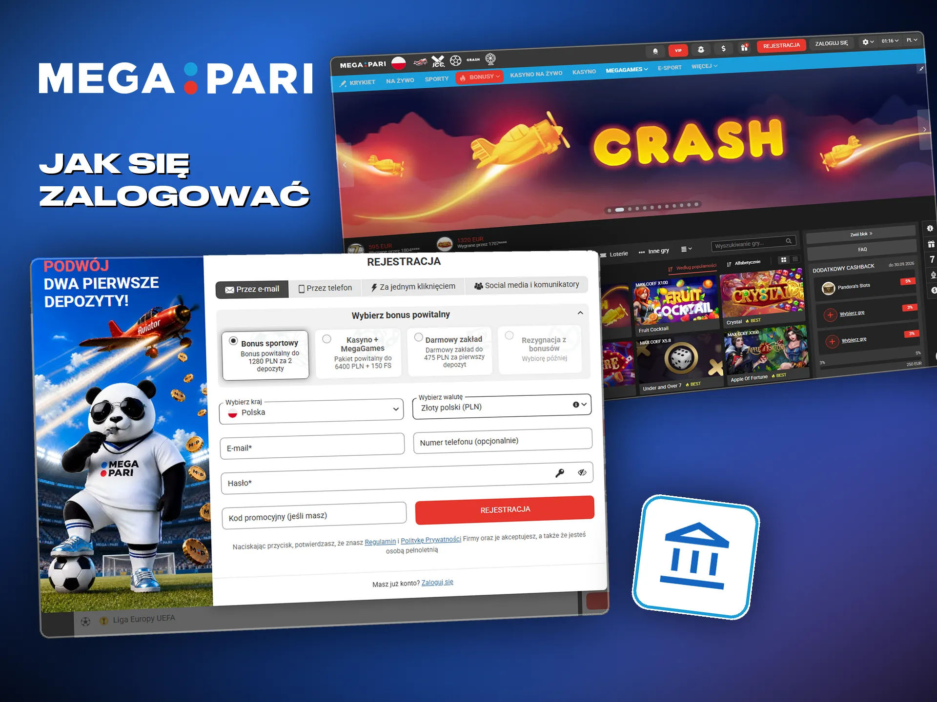 E-mail i hasło wystarczą, żeby zacząć w Megapari
