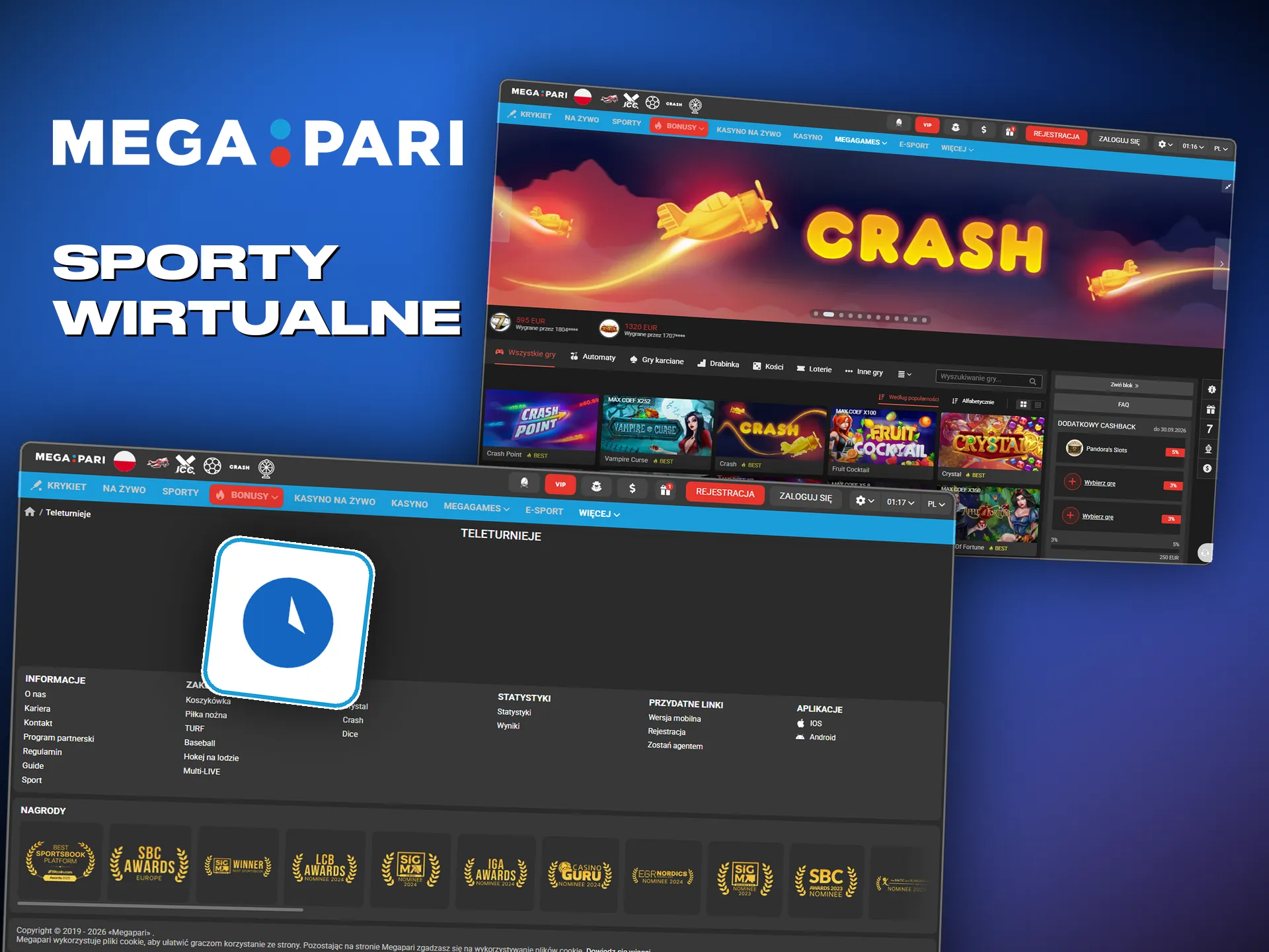 Sport wirtualny w Megapari działa przez całą dobę