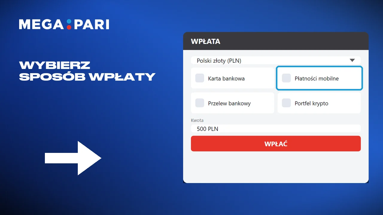 Doładowanie Megapari kryptowalutą albo portfelem elektronicznym