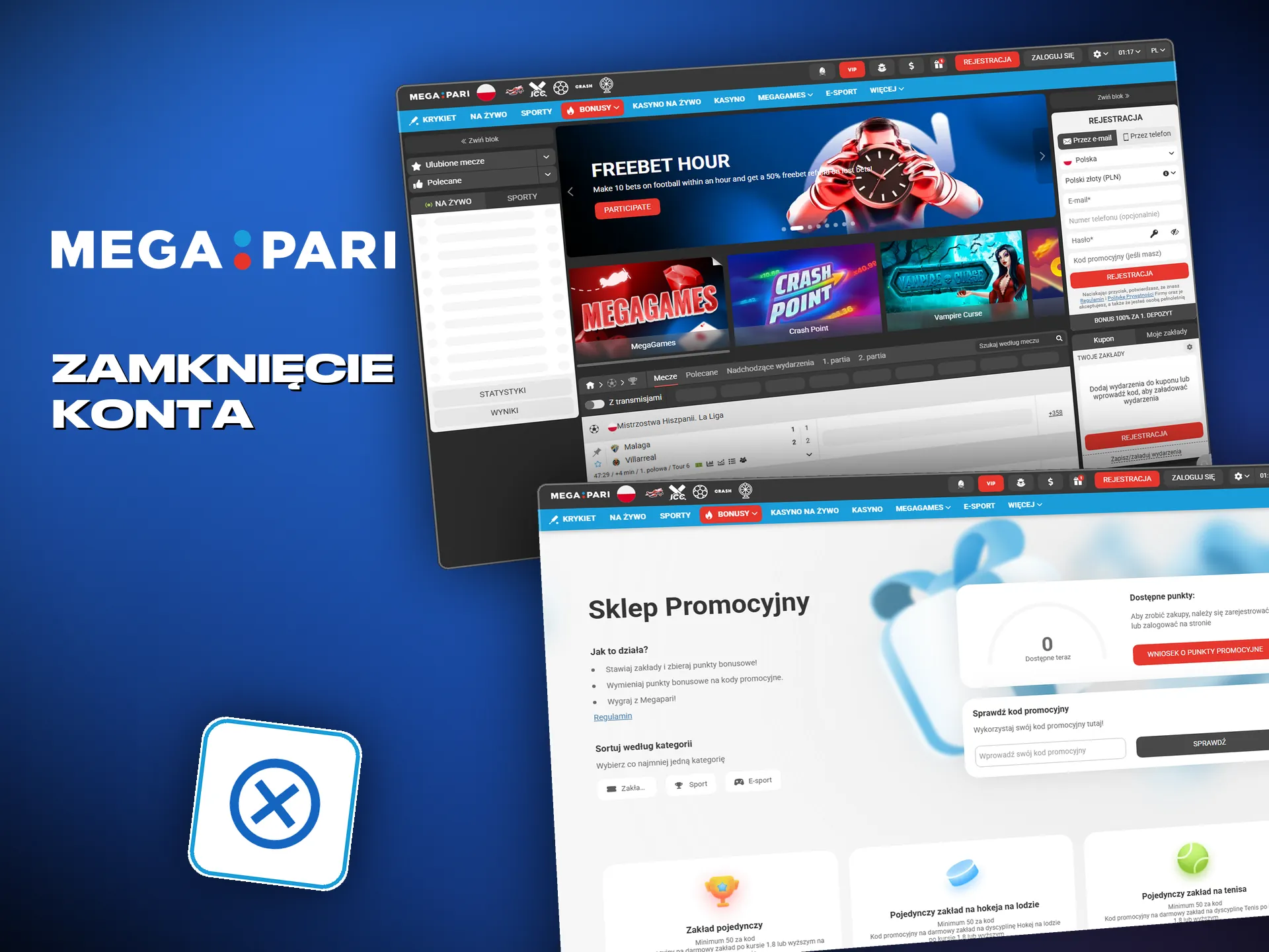 Usunięcie konta zaczyna się w menu ustawień